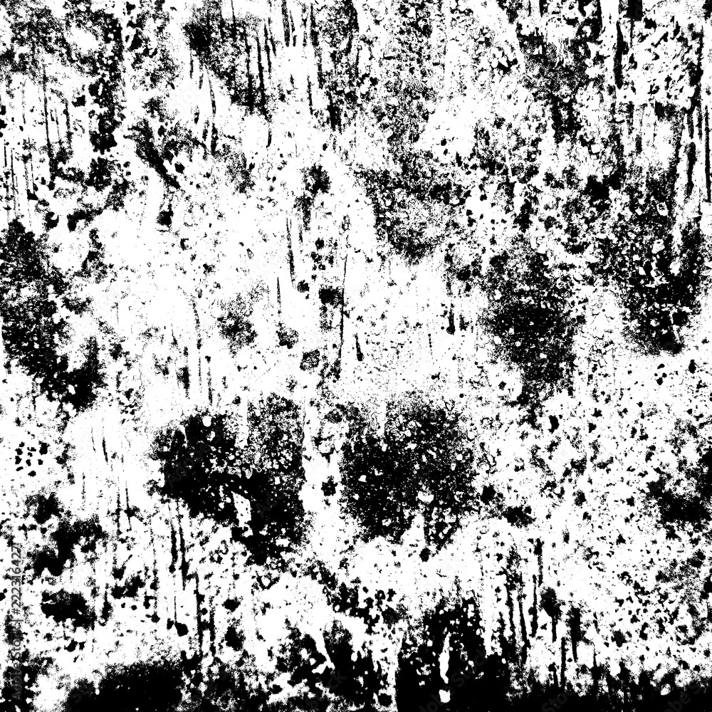 Grunge overlay texture. Black paint streaks on white background. Distressed  abstract design. Messy dirt and mud. Splattered cover and textile pattern.  Textured overlay. Splattered ink raster ilustração do Stock | Adobe Stock