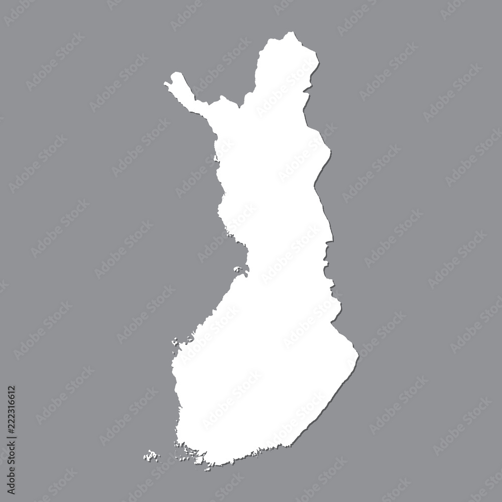 Fototapeta premium Blank map Finland. High quality map of Finland on gray background for your web site design, logo, app, UI. Stock vector. Vector illustration EPS10.