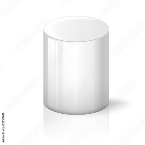 White cylinder on background