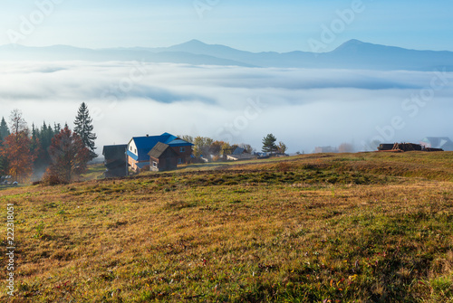 Autumn Carpathian village, Ukraine. photo