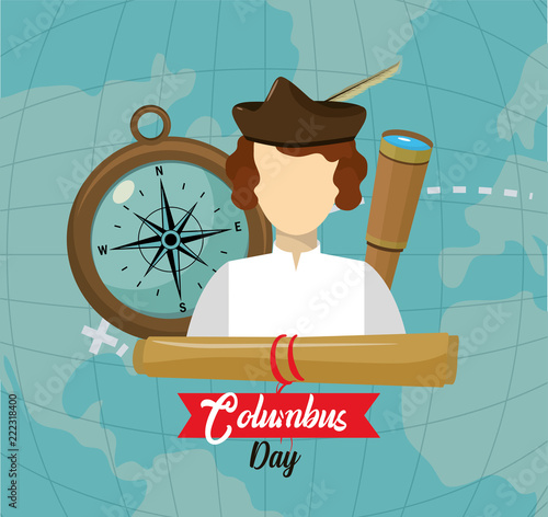 Happy columbus day card