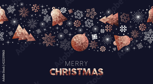 Christmas season low poly copper ornament pattern