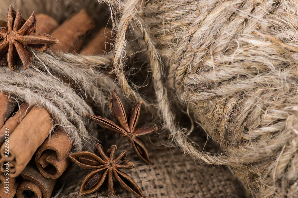 Cinnamon. Badyan. Rough fabric Cinnamon. Badyan. Rough fabric