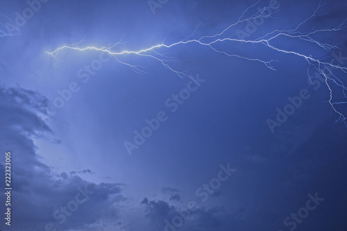 Lightning Bolts in the Sky during a Stormy Night