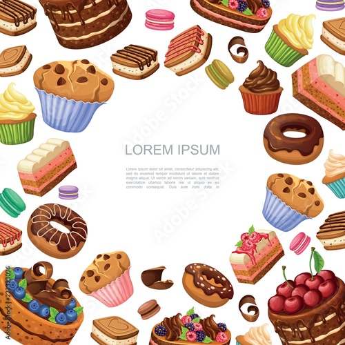 Cartoon Cakes And Desserts Background
