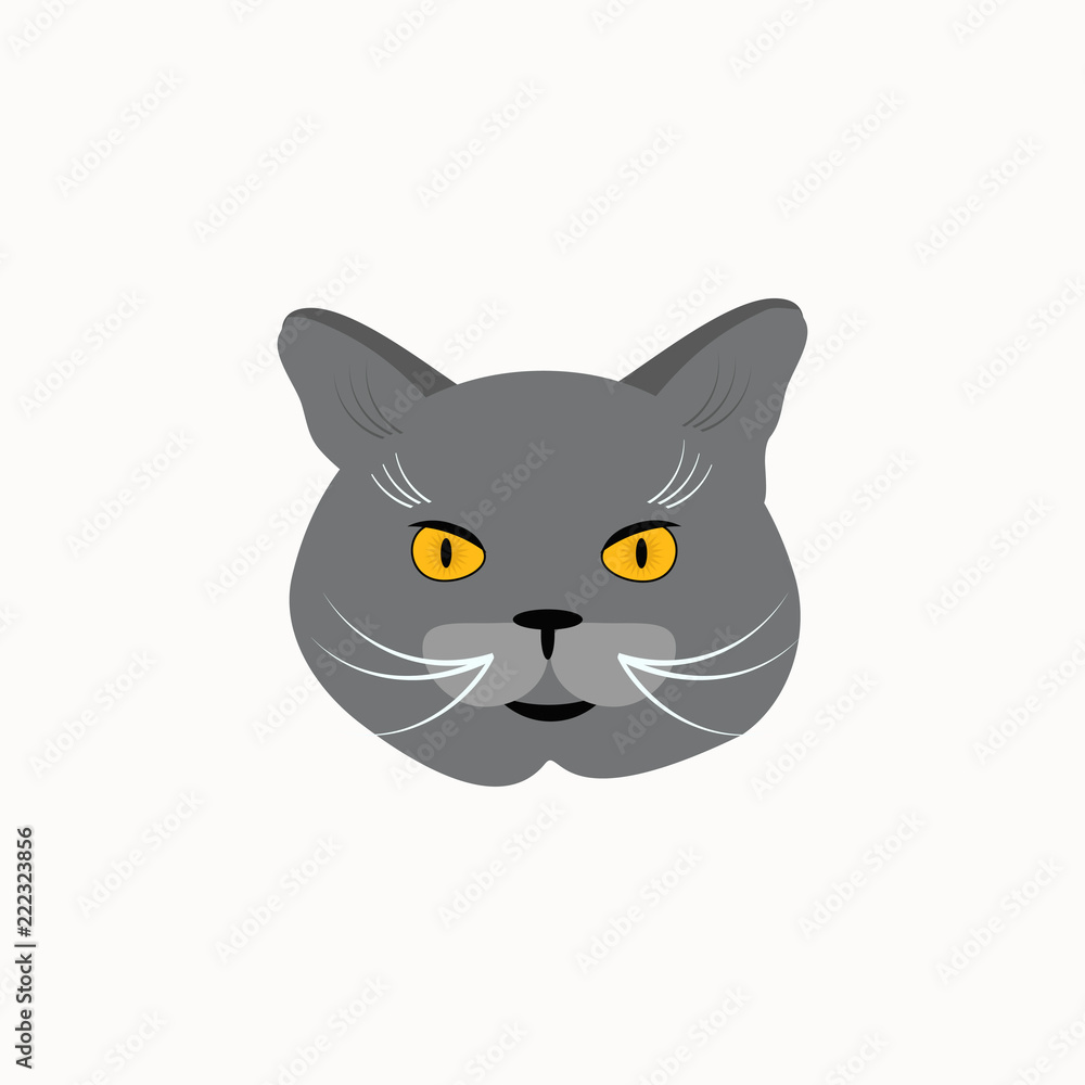 Cat breed British Shorthair face. Vector illustration. Cat breed British Shorthair face. Vector illustration.