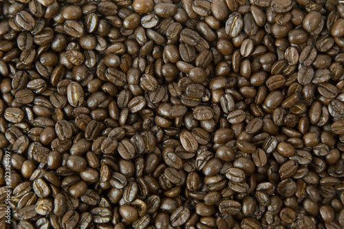 The coffee roast beans premium on white background.