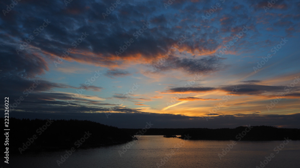 sunset at archipelago sea in sweden sunset at archipelago sea in sweden