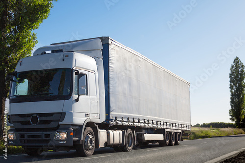 A truck carrying goods