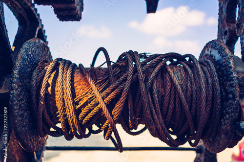 Rusty cable winch