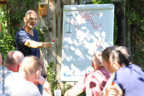 Behavioral trainer during a lecture on 
