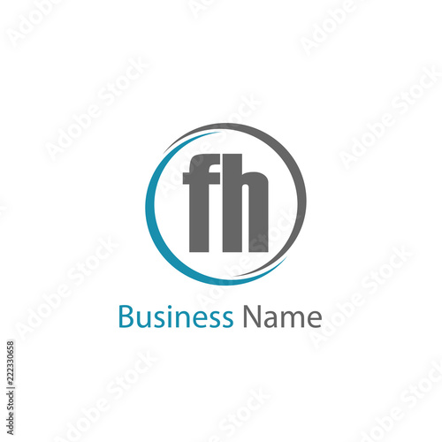 Initial Letter FH Logo Template Design