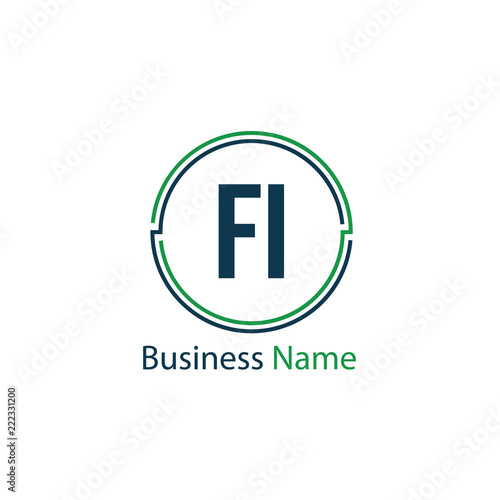 Initial Letter FI Logo Template Design