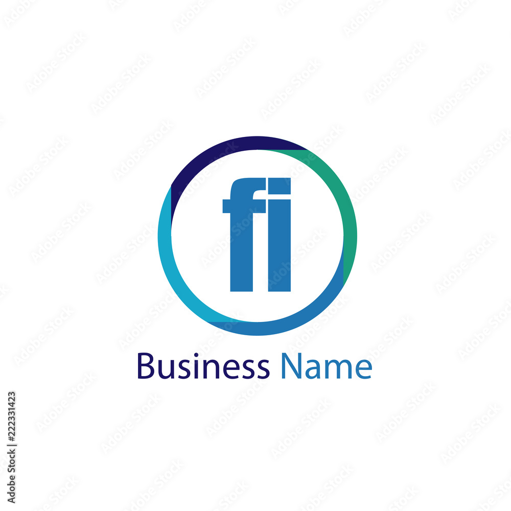 Initial Letter FI Logo Template Design Initial Letter FI Logo Template Design