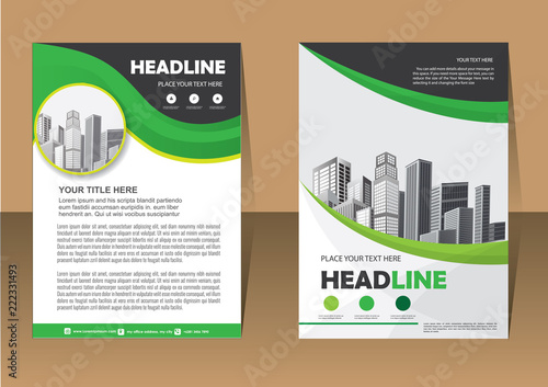 Brochure template layout, cover design annual report, magazine, flyer or booklet in A4 with blue geometric shapes on polygonal background.
