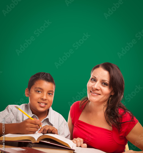 Blank Chalk Board Behind Hi...