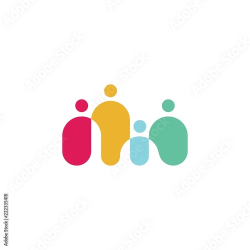 people family together human unity logo vector icon