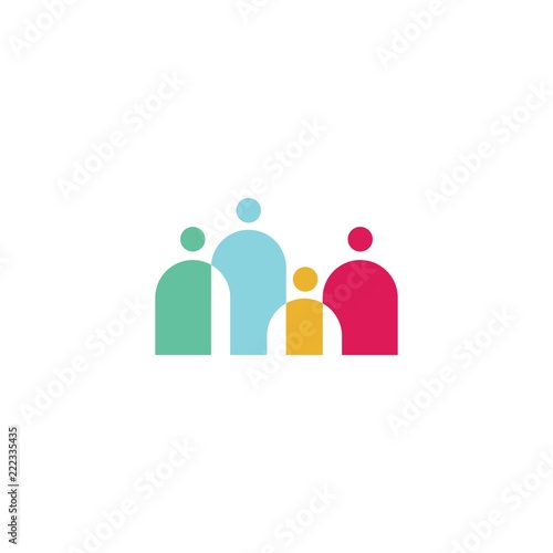 people family together human unity logo vector icon
