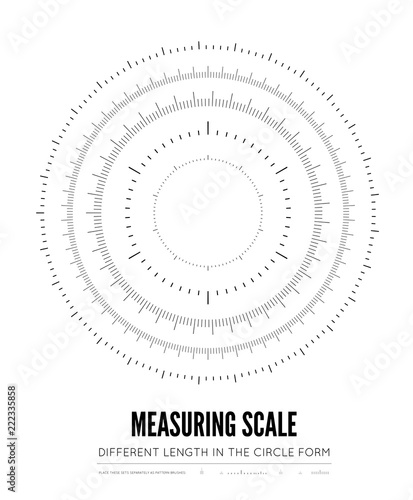 Measuring rulers of different scale, length and shape. Vector elements
