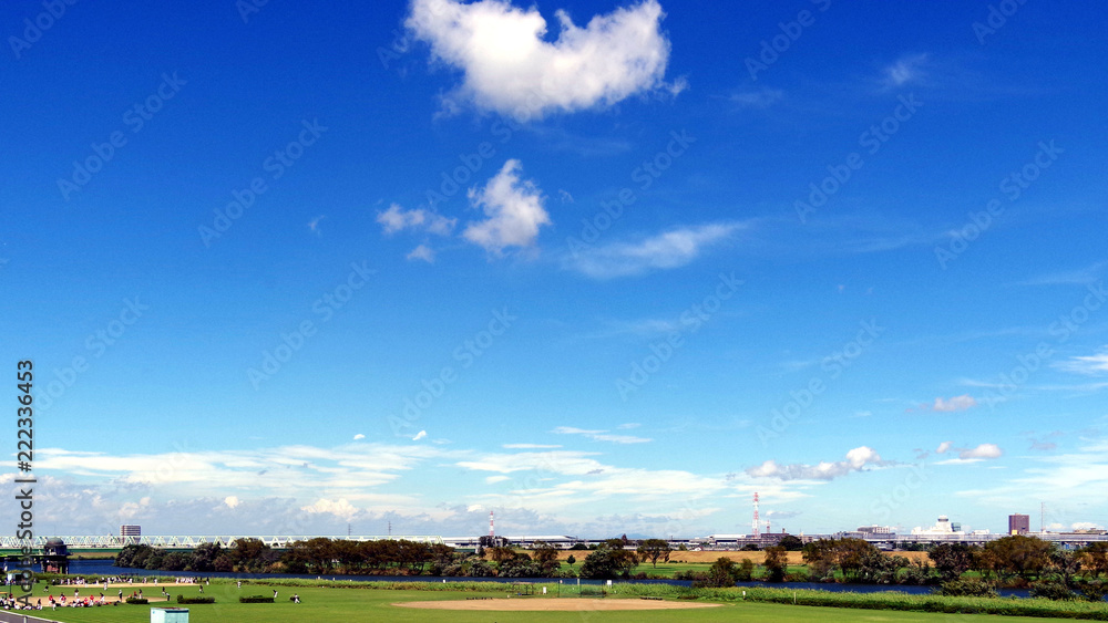 江戸川上空 江戸川上空