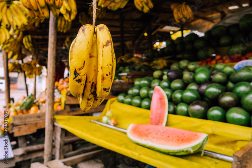 Fruit stand on colorful market in Nairobi, Kenya