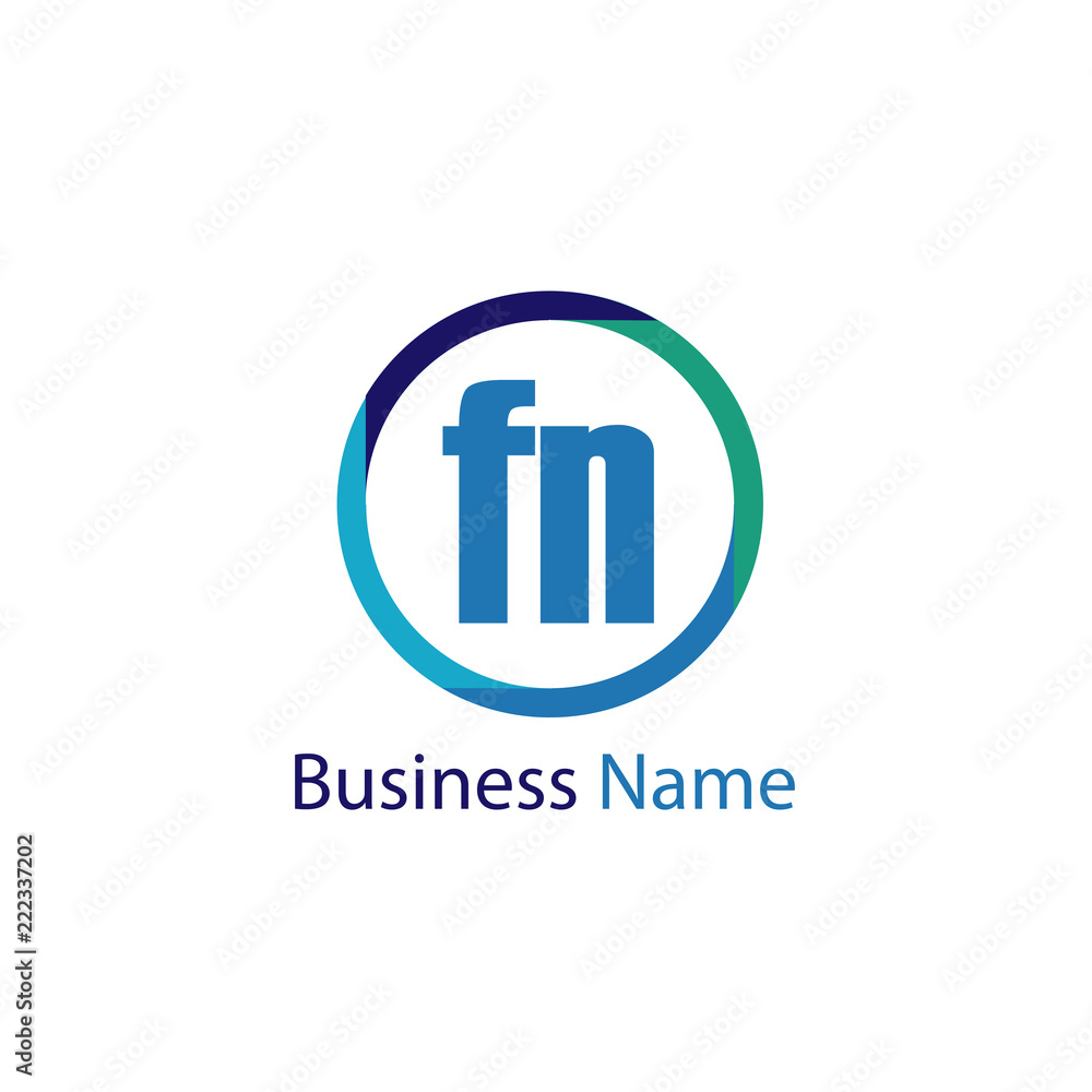 Initial Letter FN Logo Template Design