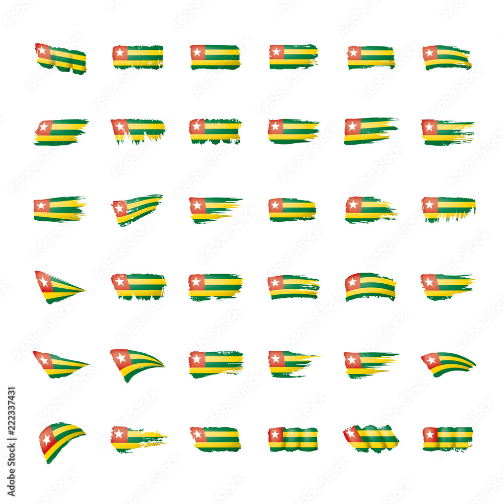 togo flag, vector illustration on a white background togo flag, vector illustration on a white background