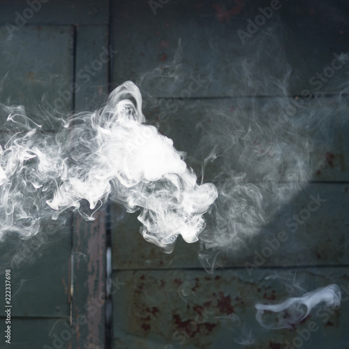 Smoke on iron background