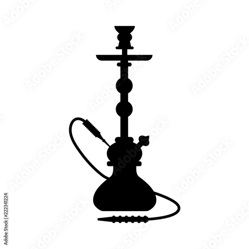 Hookah icon, silhouette, logo on white background