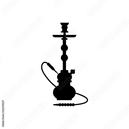 Hookah icon, silhouette, logo on white background