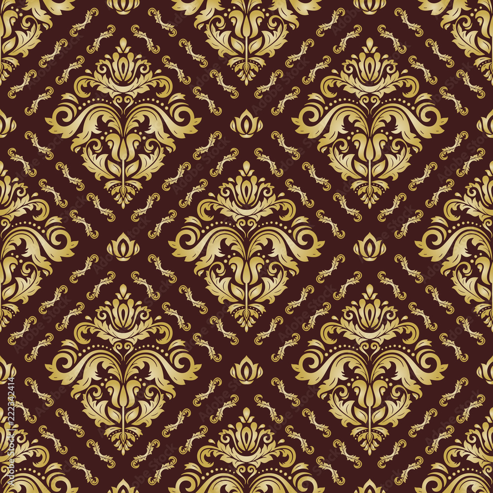 Orient classic golden pattern. Seamless abstract background with repeating elements. Orient background
