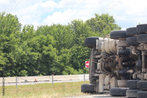 overturned truck 