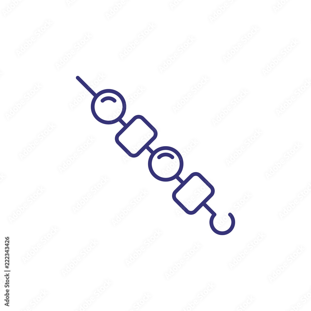 Barbeque line icon. Picnic, outdoor party, grilled meat. Restaurant concept. Vector illustration can be used for topics like food, healthy eating, cooking Barbeque line icon. Picnic, outdoor party, grilled meat. Restaurant concept. Vector illustration can be used for topics like food, healthy eating, cooking