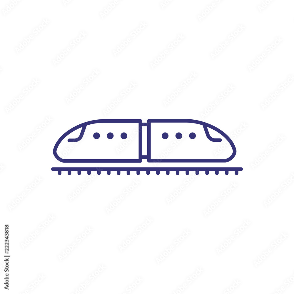 High speed train line icon. Transportation, station, subway. Railroad concept. Vector illustration can be used for topics like travelling, vacation, express 