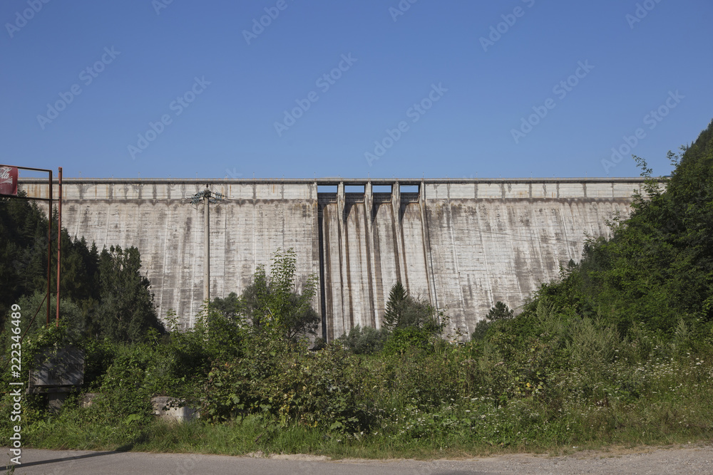 BICAZ, NEAMT, ROMANIA - AUGUST 09, 2018: A view of Bicaz Dam on August 09, 2018 in Bicaz. BICAZ, NEAMT, ROMANIA - AUGUST 09, 2018: A view of Bicaz Dam on August 09, 2018 in Bicaz.