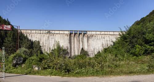 BICAZ, NEAMT, ROMANIA - AUGUST 09, 2018: A view of Bicaz Dam on August 09, 2018 in Bicaz.