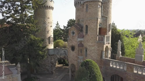Aerial view to Bory Var, graceful castle built by one man Bory Jeno in the Szekesfehervar, Hungary