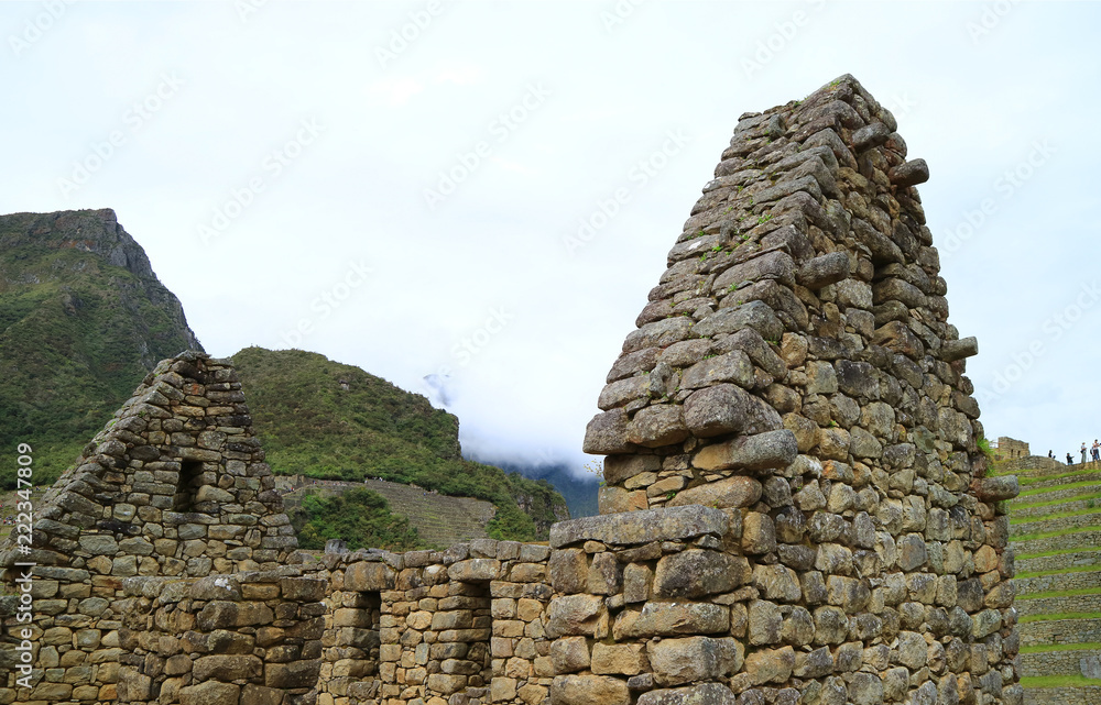 The Remains of Ancient Inca Architecture in Machu Picchu, UNESCO World Heritage Site in Cusco Region, Peru