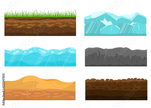 Color Cross Section of Ground Set. Vector