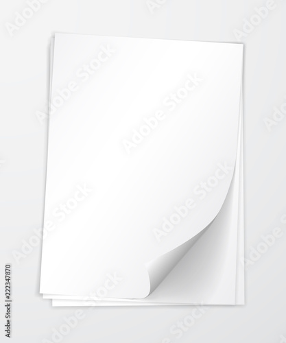 A4 paper with shadow design template, vector