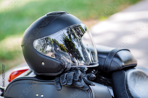 helmet and motorcycle
