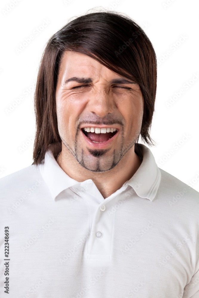 Handsome young man with beard isolated on white background Handsome young man with beard isolated on white background