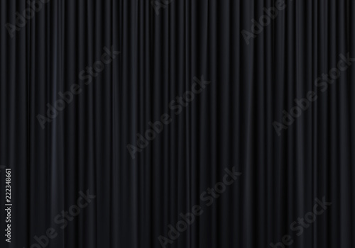 Black curtains with folds background