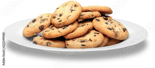 Plate of Chocolate Chip Cookies
