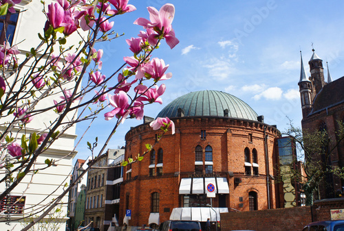 Torun, Poland - 04/19/2014 - Facade of Nicolaus Copernicus Planetarium, old town