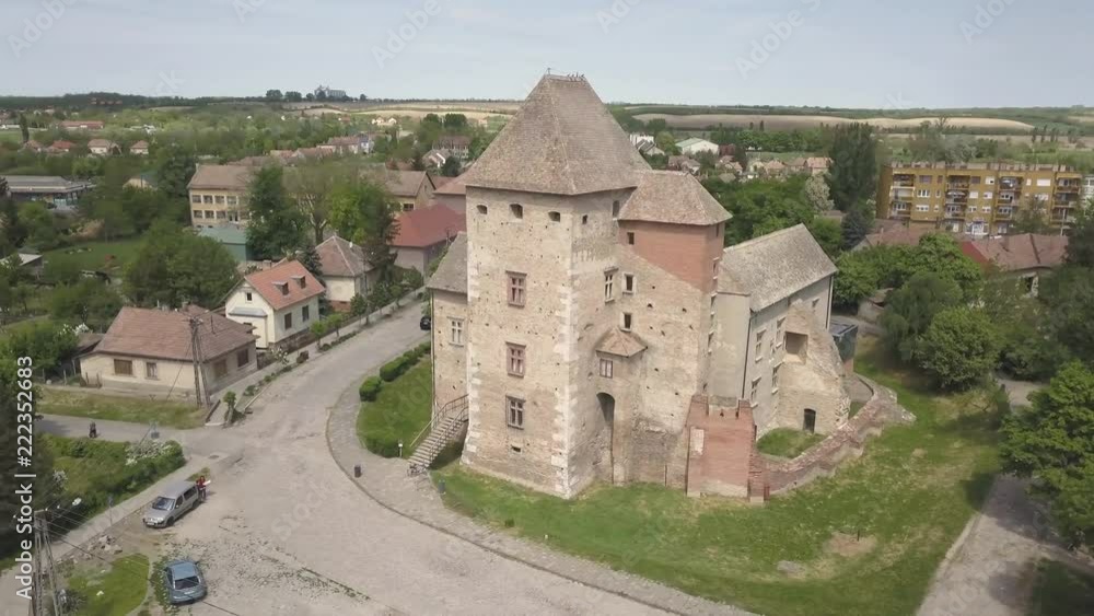 Aerial drone view to medieval castle of Simontornya, Hungary Aerial drone view to medieval castle of Simontornya, Hungary