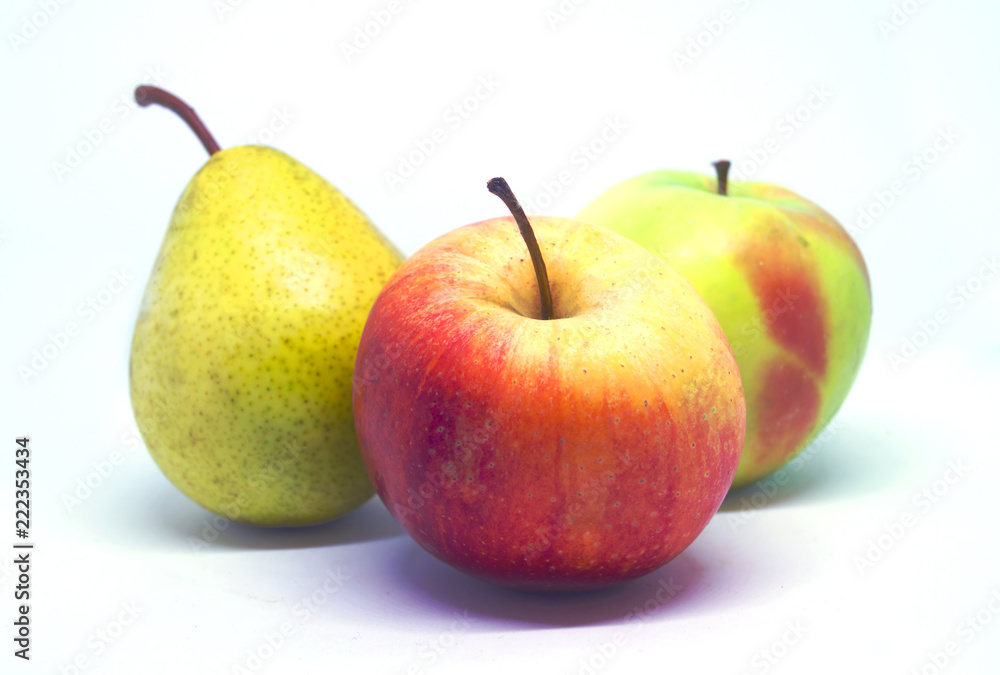 Two apples and pear
