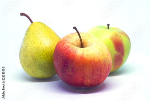 Obraz na płótnie Two apples and pear w salonie