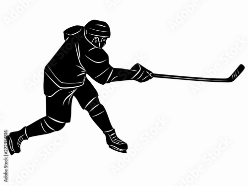 illustration ice hockey player, vector draw