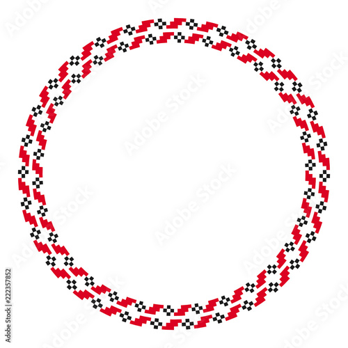 Traditional ethnic round geometric embroidered pattern